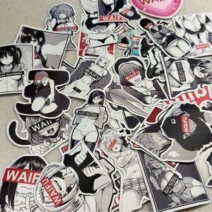 50 NEW Waifu Material Anime Manga Cute Woman Stickers